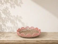 CESTA FRUTERO FLOR ROSA 25CM