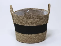 CESTA LIVING NATURAL/NEGRO Ø36X30CM
