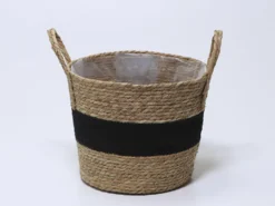 CESTA LIVING NATURAL/NEGRO Ø32X26CM