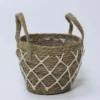 CESTA MACETA ASA FIBRAS NATURALES Ø20X17XØ14CM