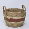 CESTA MARRON/NATURAL MEDIANA Ø28X23CM