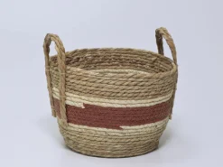 CESTA MARRON/NATURAL MEDIANA Ø28X23CM