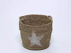 CESTA NATURAL CON ESTRELLA BLANCA GRANDE