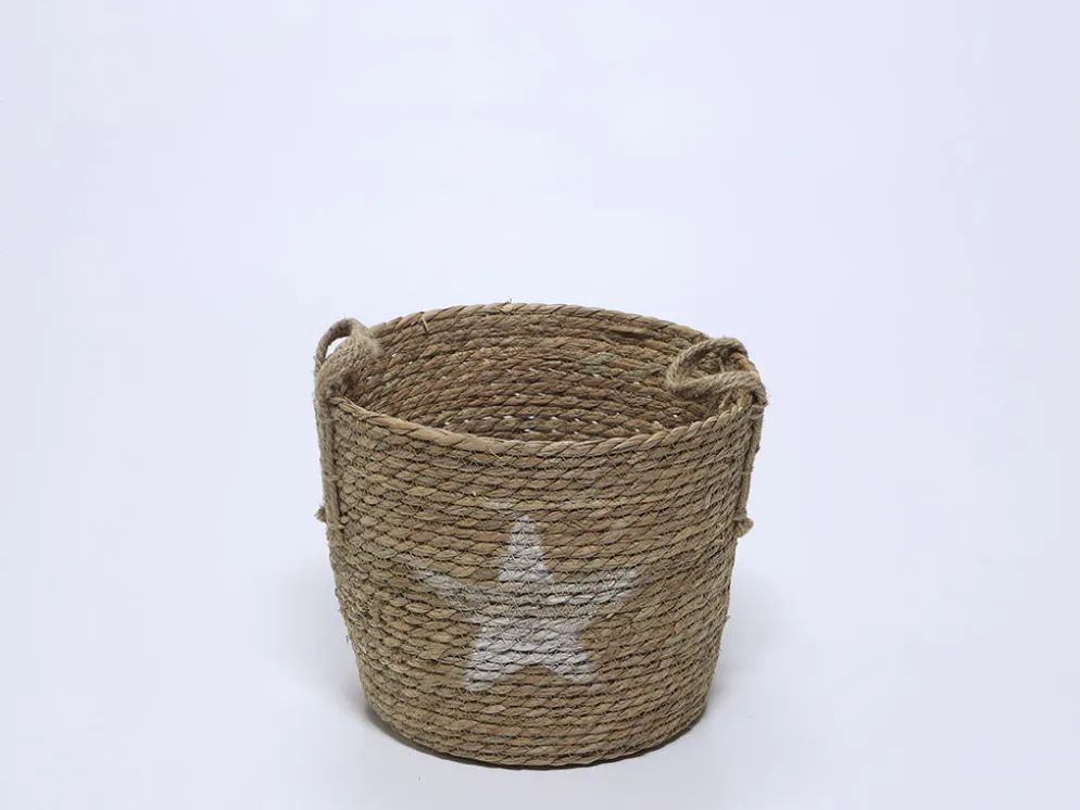 CESTA NATURAL CON ESTRELLA BLANCA MEDIANA