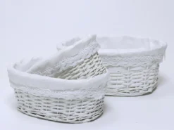 CESTA OVAL BLANCA MEDIANA 34X14X24CM