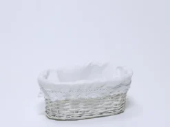 CESTA OVAL BLANCA PEQUEÑA 29X12.5X18CM