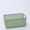 CESTA PLASTICO ASA BAMBU VERDE 36X22