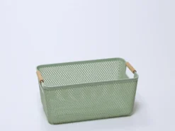 CESTA PLASTICO ASA BAMBU VERDE 36X22