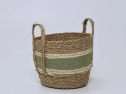 CESTA VERDE/NATURAL MEDIANA Ø28X23CM