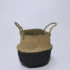 CESTO JUNCO NEGRO/NATURAL PEQUEÑO Ø21X25XØ21CM