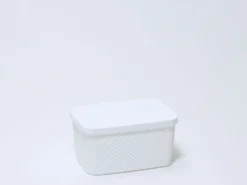 CESTO PLASTICO BLANCO CON TAPA 3.5L