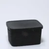 CESTO PLASTICO NEGRO CON TAPA 7 LITROS