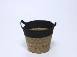 CESTO REDONDO ALTO NEGRO CON ASAS 28×24