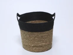 CESTO REDONDO ALTO NEGRO CON ASAS 33×28