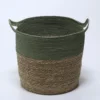 CESTO REDONDO ALTO VERDE CON ASAS 36×32