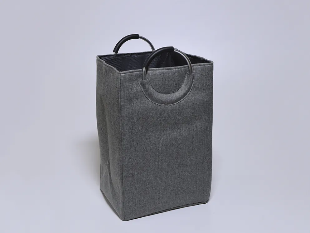 CESTO ROPA CON ASAS GRIS OSCURO 40X30X64