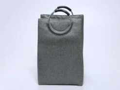 CESTO ROPA CON ASAS GRIS OSCURO 40X30X64 ALTO