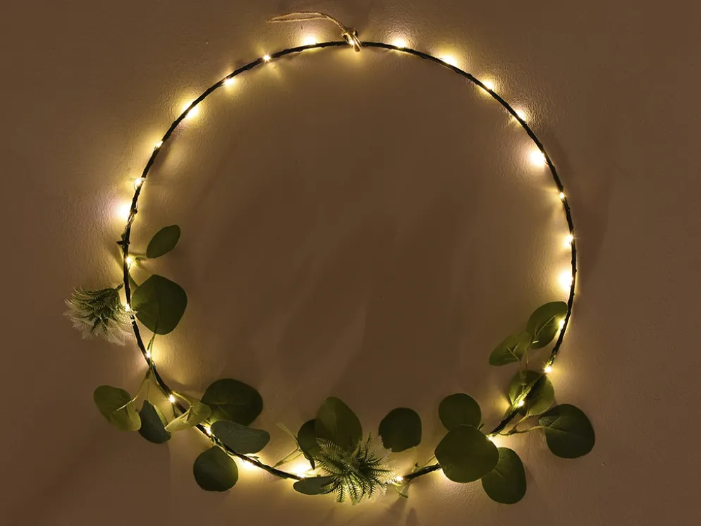 CIRCULO METAL C/LED NEGRO Ø42CM