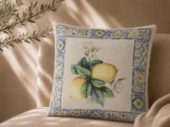 COJIN GOBELINOS CENTRADO 45X45 LIMONES COMPLETO