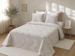 COLCHA FLORI BEIGE