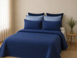 COLCHA WAFFLE MARINO