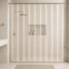 CORTINA BAÑO TRANSPARENTE BEIGE 180X180