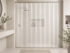 CORTINA BAÑO TRANSPARENTE BLANCO 180X180