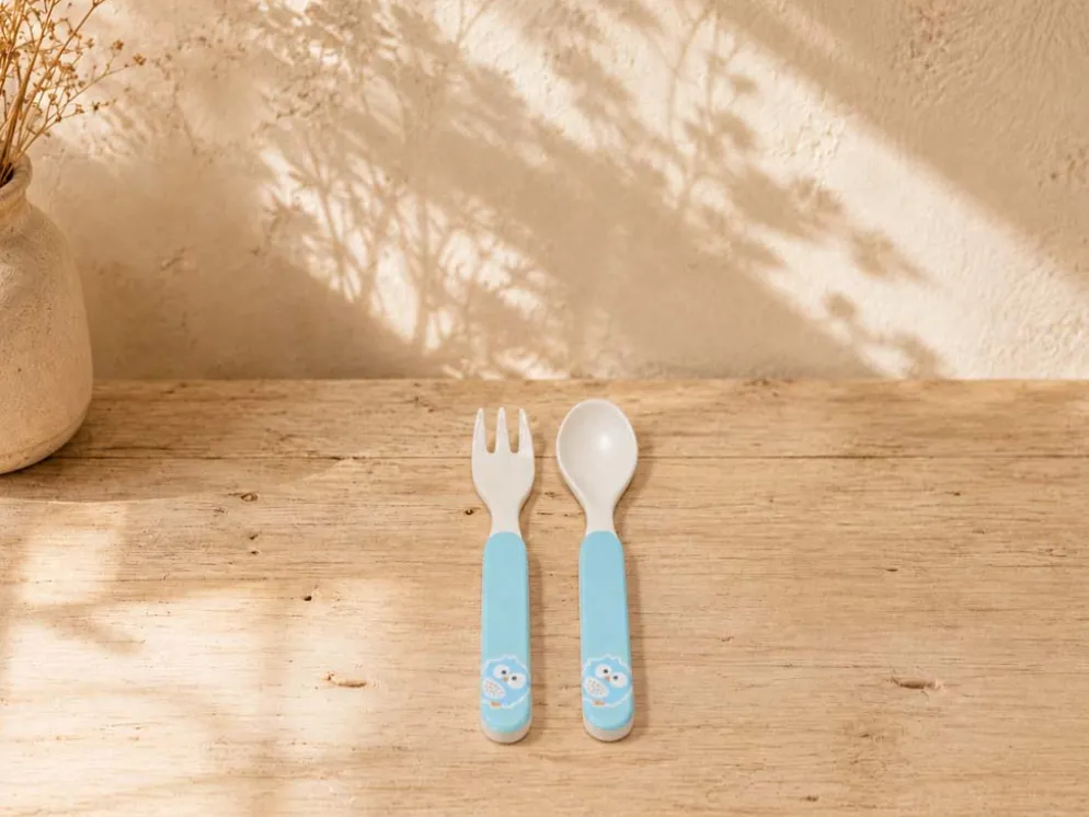 CUBIERTOS INFANTIL MELAMINA BUHO