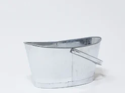 CUBO C/ASA OVAL ZINC GRIS 35X21X20CM
