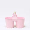 CUBO DOBLE LATON ROSA 22X8X11CM