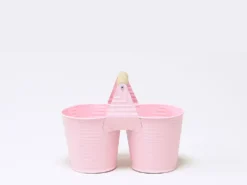 CUBO DOBLE LATON ROSA 22X8X11CM