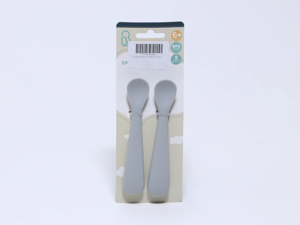 CUCHARA 2PCS INFANTIL GRIS