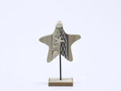 DECORACION MARINA CON PIE ESTRELLA 15X5X24