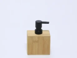 DOSIFICADOR GEL BAMBU TAPON NEGRO CUADRADO