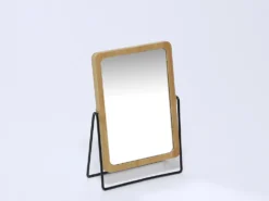 ESPEJO BAMBU SOPORTE METAL NEGRO
