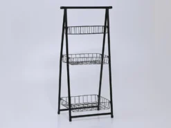 ESTANTERIA METALICA ESCALERA NEGRA 3 PISOS