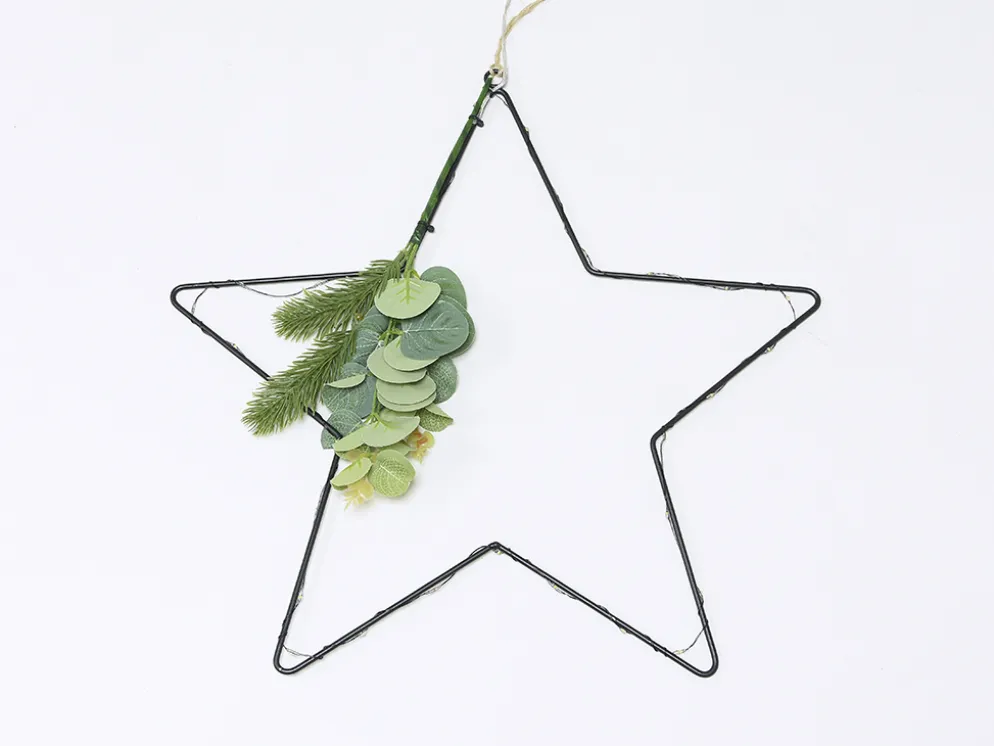 ESTRELLA METAL NEGRA C/LED 40CM