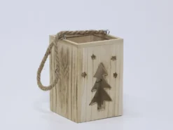 FAROL ARBOL MADERA PEQUEÑO 13X13X19CM