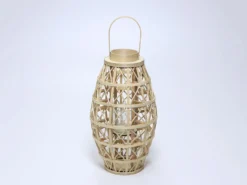 FAROL BAMBU VASO CRISTAL 27X50 NATURAL
