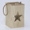 FAROL ESTRELLA MADERA GRANDE 15X15X24CM