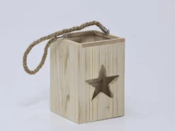 FAROL ESTRELLA MADERA PEQUEÑO 13x13x19CM