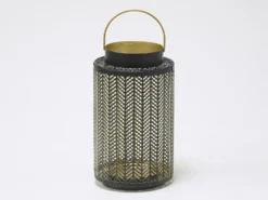 FAROL METAL DORADO/NEGRO ZIC Ø14X24CM