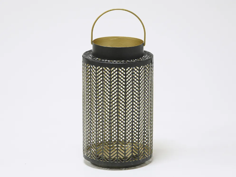 FAROL METAL DORADO/NEGRO ZIC Ø14X24CM