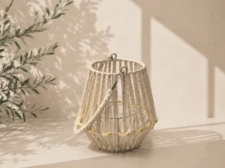 FAROL NATURAL DECORADO AMARILLO 20CM