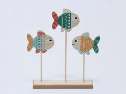 FIGURA PECES MADERA 20X5X25 COLORES B
