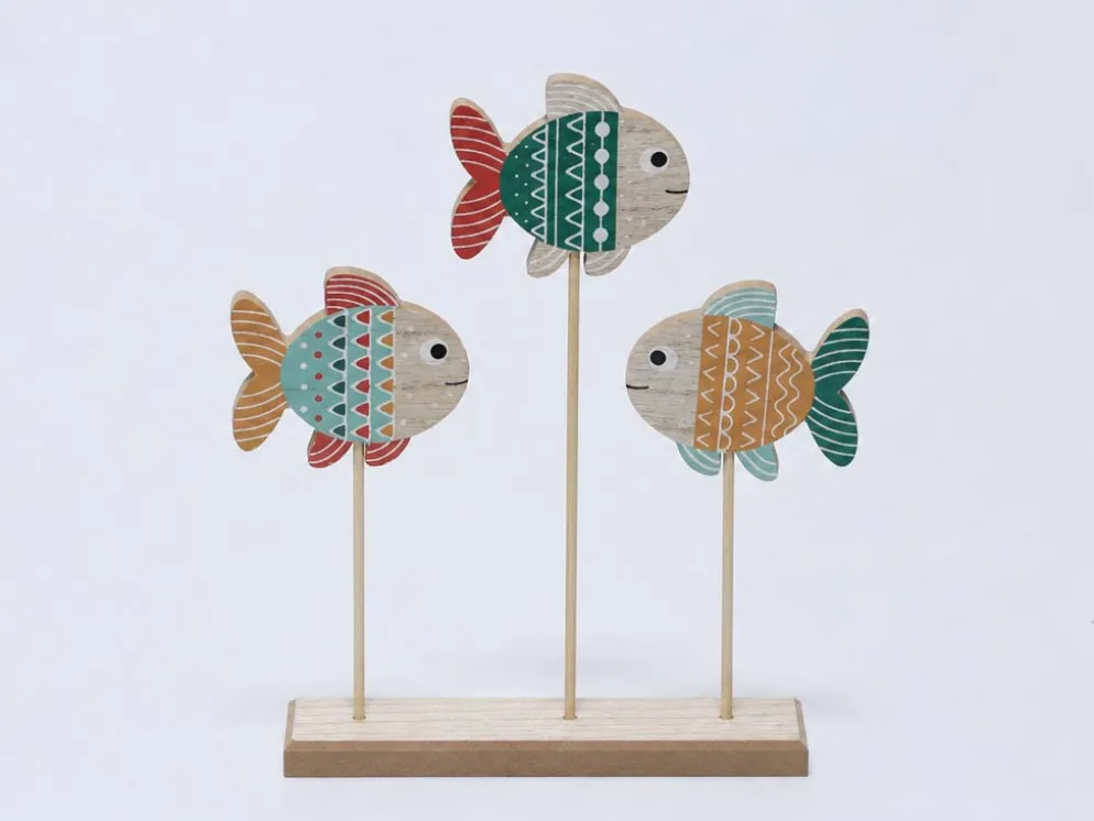 FIGURA PECES MADERA 20X5X25 COLORES B