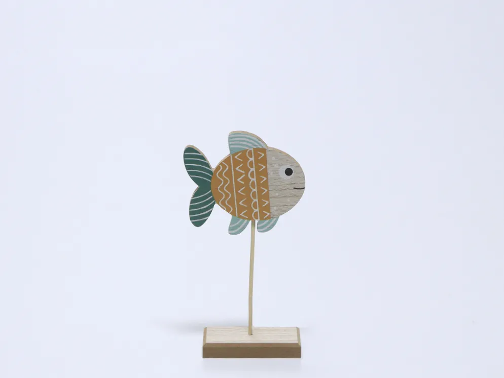 FIGURA PEZ MADERA 12X6X23 COLORES B