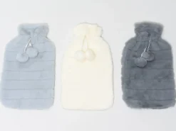 FUNDA BOLSA AGUA POMPON GRIS OSC 2L
