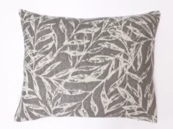 FUNDA COJIN GRIS HOJAS OTOÑO 50×70