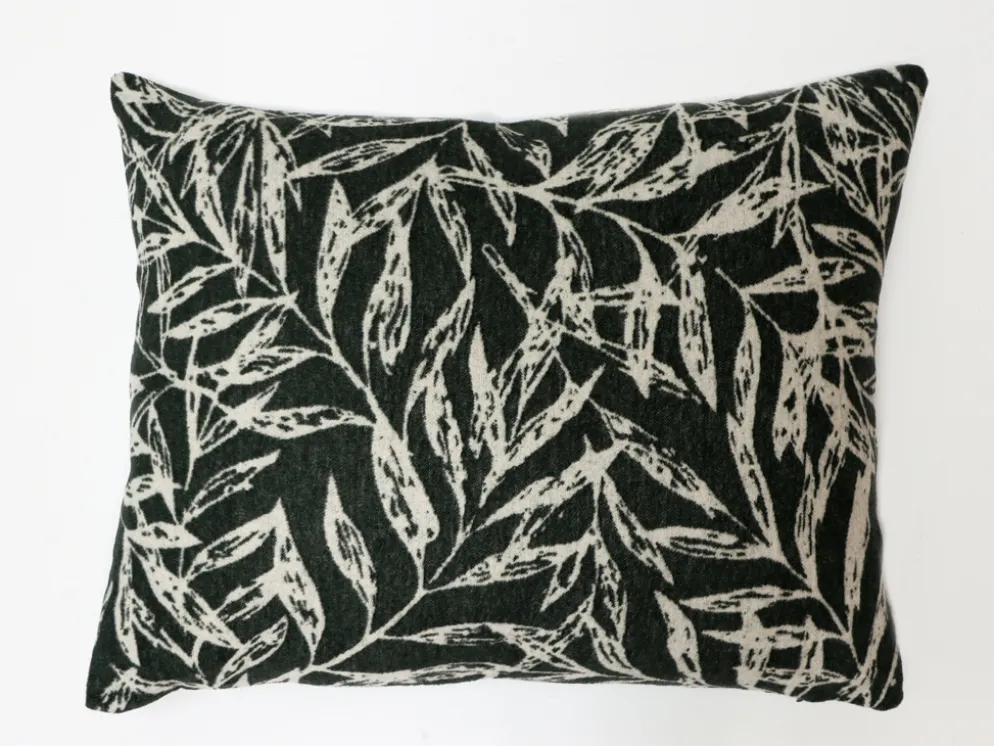 FUNDA COJIN VERDE HOJAS OTOÑO 50×70